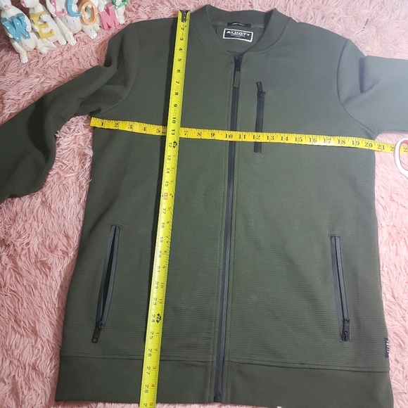 Alcott men zip up sweater military green size L - Picture 7 of 8